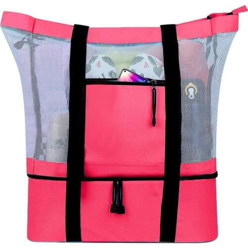 Portable outdoor picnic bag camping beach net bag removable refrigeration bag packaging outdoor travel storage bag gadget
