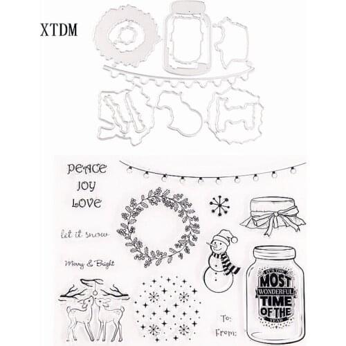 Cutting dies christmas wreath bottle metal printing craft paper relief DIY embossed Easter New Year Valentines DayEaster