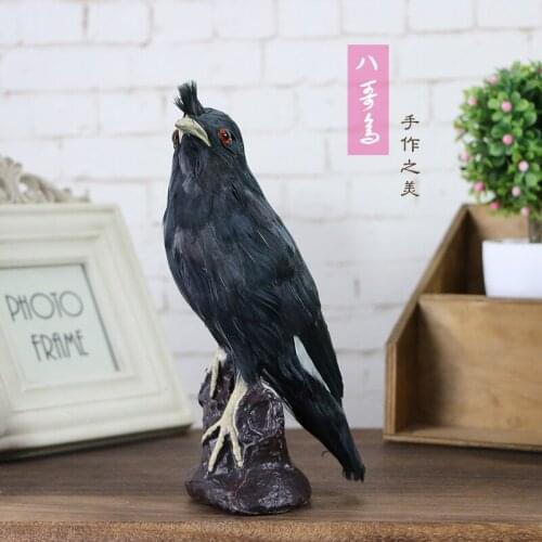 Realistic Myna Artificial Feather Bird Animal Figurines Miniatures Home Garden Decoration Crafts Ornaments Shooting Props