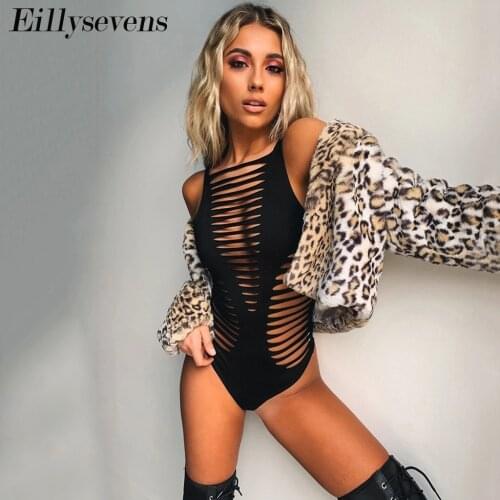 Backless Sleeveless Sexy Bodysuit Harajuku Punk Black Bodysuit Women Hollow Out Bodycon Bandage Jumpsuit Summer 2020