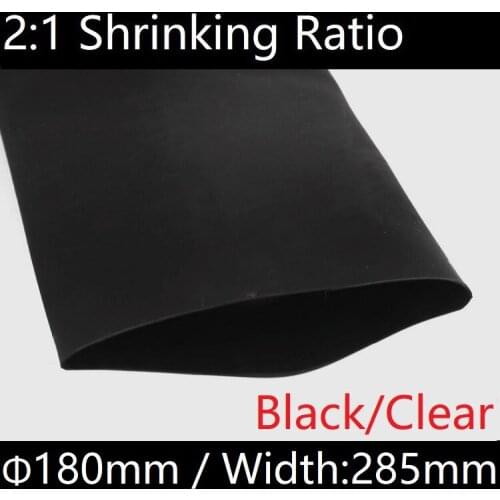 Dia 180mm (Width 285mm) Heat Shrink Tube 2:1 Polyolefin Thermal Cable Sleeve Insulated Wire Protector Wrap DIY Connector Repair