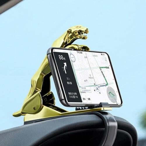 Universal Leopard Car Mobile Phone Bracket Snap-on Navigation Stand Holder Dashboard Holder Creative GPS Stand Auto Decoration