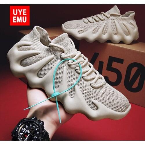 UYEEMU Mens Shoes Summer Breathable Volcanic Socks Shoes Casual Old Couple Net Shoes 2021 New Sports Running Shoes Size 38-45