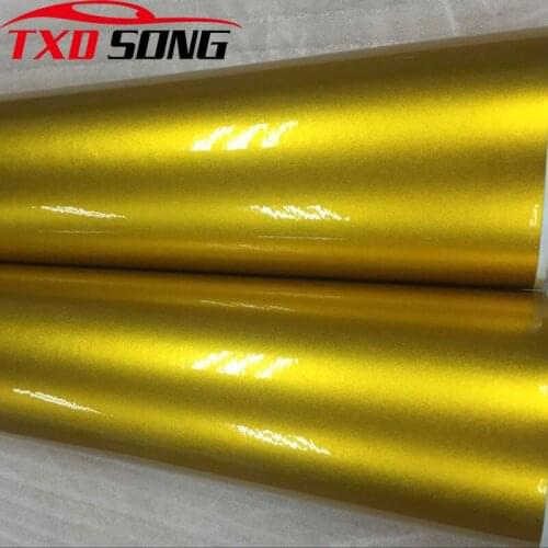 10/20/30/40/50x152cm Gold Blue Red Grey Orange Gloss Metallic Vinyl Car Wrap Foil Glossy Candy Pearl Car Sticker Decal Film