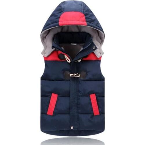 Children vest baby clothing boys down cotton hooded vest baby cotton-padded thickening thermal waistcoat for 2-11 years outwear