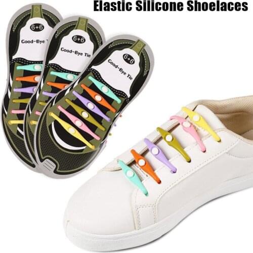 1 Pair Unisex No Tie Elastic Lazy Silicone Gel Shoelaces For Adults Kids Waterproof Lazy Shoe Laces Suitable For Sports Running