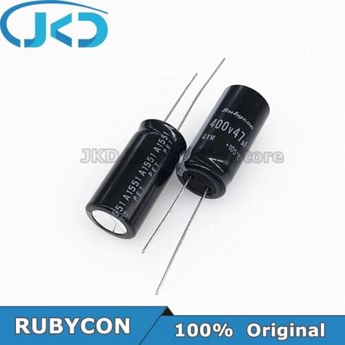 10pcs/20pcs RUBYCON 47UF 400V 12.5*25mm 105℃ 47UF400V 400V47UF 12.5x25mm Aluminum Electrolytic Capacitor