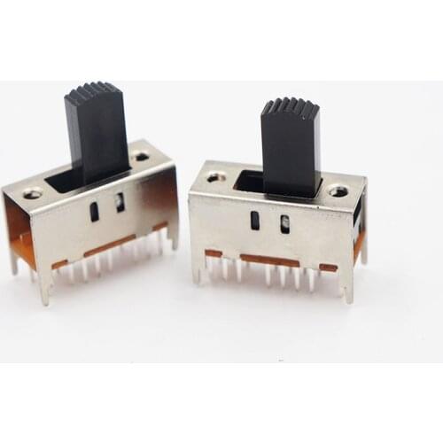 10pcs SS-43D01 4P3T 14mm handle height 3 levels toggle sliding switch 4 fixed legs 16 vertical feet