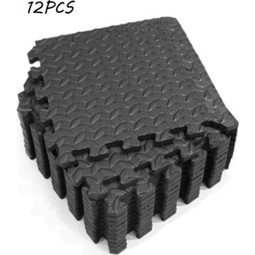 30*30cm 12PCS Gym Mat EVA Leaf Grain Floor Mats Sports Yoga Protection Mat Anti-slip Splicing Rugs Non-Slip Thicken Exercise Mat