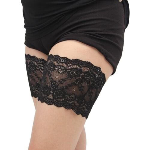 New silicone non-slip lace stockings anti-friction inner thigh sleeve ladies sexy garter belt free shipping