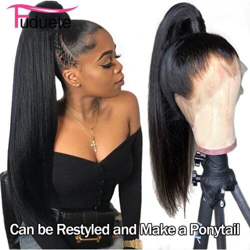 360 Lace Frontal Wig 30inch Straight Lace Front Wig Brazilian Human Hair Wigs For Black Women No Gel Remy Natural Hair Fuduete