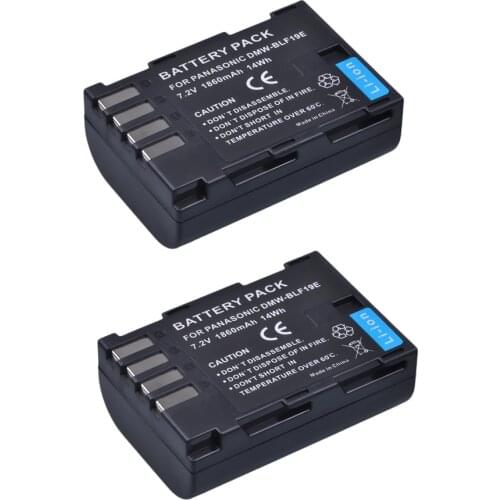 2Pc DMW-BLF19 DMW-BLF19e Camera Battery akku for Panasonic Lumix GH3 GH4 GH5 DMW-BLF19PP