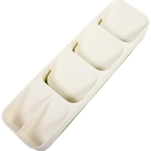 RV White Kitchen Cabinet Drawer Divider Cutlery Plate Chopsticks Spoon Tableware Tool Storage Box Built-in Sorting Grid Rack