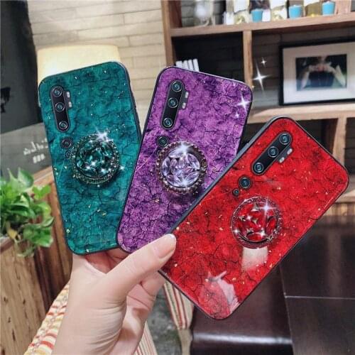 Luxury Glitter Marble Case For Xiaomi POPO X3 X2 Note10 Note10Pro A2 A3 8 9 10 Lite With Ring Holder Cover For Redmi Note9Pro