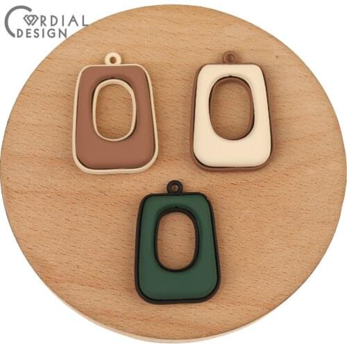 Cordial Design 50Pcs 25*36MM Pendant/Jewelry Accessories/Paint Effect/Hand Made/Rectangle Shape/Jewelry Findings & Components