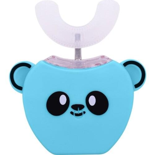 360 Degrees Lips Care Kids Automatic Sonic Electric Toothbrush U Shaped Head with Music for Children USB Charging Tooth Whiten