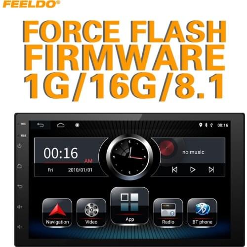 FEELDO Ultra Slim 7inch Android 8.1 Quad Core Car Media Player With Navi/radio/RDS For ISO Universal 2DIN Car Installation #3153