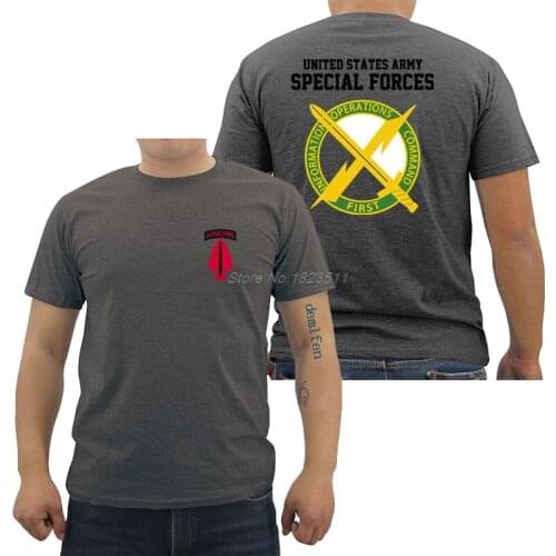 New Fashion Men Cotton T Shirt US Army Military Information Support Operations Command Special Force T Shirt Cool Tees Tops