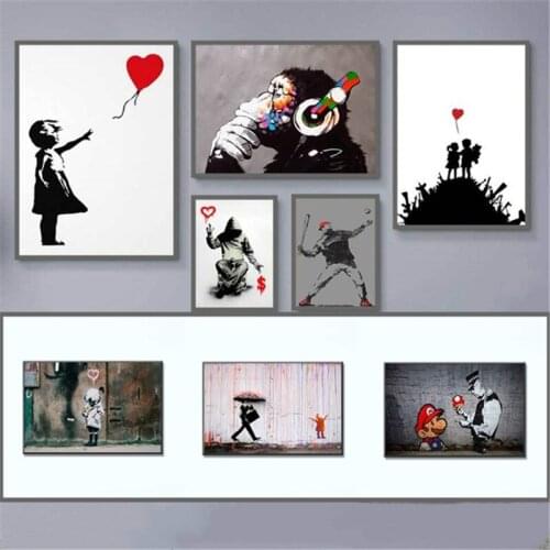 Graffiti Art Banksy Canvas Painting Wall Painting Posters and Printed Canvas Art Cuadros Living Room Decoration Home Decoration
