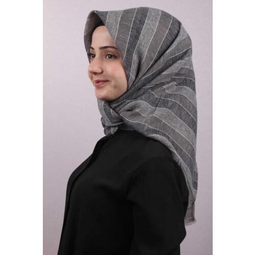 POLOİST PATTERNED AQUA COTTON SCARF-01-RENK-18