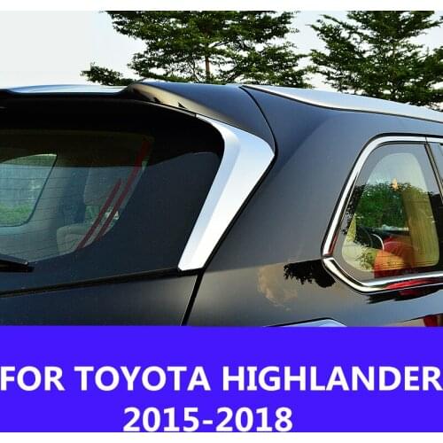 Chrome Rear Tail Window Windshield Side Triangle Trim Sticker Exterior decoration Accessories FOR TOYOTA HIGHLANDER 2015-2018