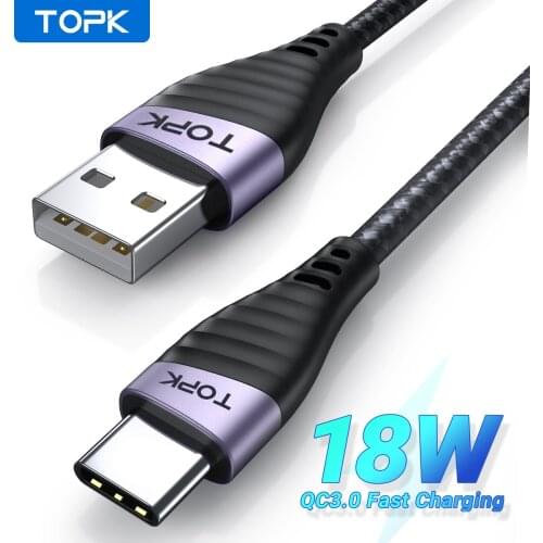 TOPK AN15 USB Type C Cable Micro USB Cable Cord Wire for Fast Charging Quick Phone Accessories for Xiaomi Redmi Samsung Huawei