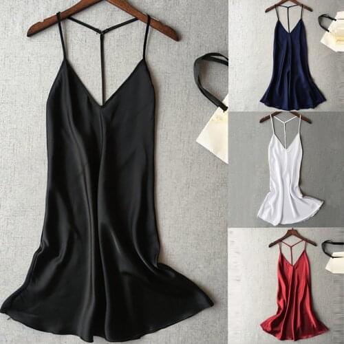 Women Sexy LIngerie Set One-Piece Satin Sleepwear Babydoll Nightdress Lady Pajamas Dress Lenceria Sensual Mujer Pijama Summer