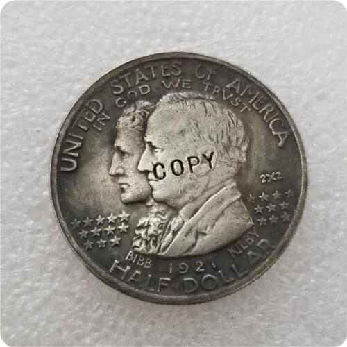 COPY REPLICA 1921 2X2 Alabama Commemorative Half Dollar COIN