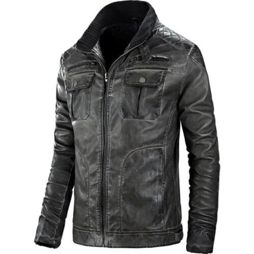 MRMT 2021 Brand Mens Jackets Locomotive Casual Leather Overcoat for Male Standing Collar Jacket Outer Wear Clothing Garment