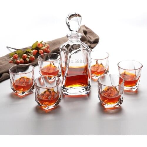 7 pieces set glass red wine glass whiskey brandy glass red wine bottle glass Decanter creative Household drinkware set