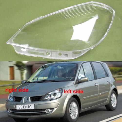 For Renault Scenic Front Headlight Shell Lamp Shade Transparent Cover Glass Headlamp Cover