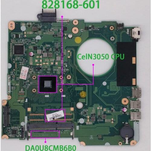 Genuine 828168-601 828168-001 DA0U8CMB6B0 w CelN3050 CPU Laptop Motherboard Mainboard for HP 15 15-F Series NoteBook PC