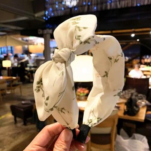 Simple Hair Accessories Korea Sweet Floral Bow Hairband Wide-brimmed Rabbit Ear Headband Hair Ladies Small Fresh Hairpin