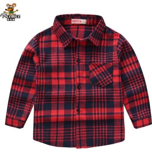 Baby Boys Shirt Kids Blouses Fashion Child Long Sleeve Toddler Shirts Children Casual Turn-Down Collar Blouse Kids Clothes 2-11T