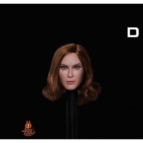 SP001 1/6 Long Curly Hair Female Head Carving European Beauty Head Sculpture Fit 12'' Action Figure Body