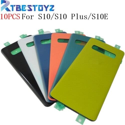 10PCS Back Glass Cover For Samsung Galaxy S10e 5.8"/ S10 6.1" /S10 Plus S10+ 6.4" Battery Cover Rear Door Housing Case+Logo