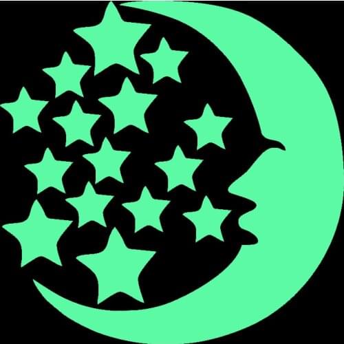 Glowing Moon Stars Wall Sticker Golw In The Dark Decor For Room Childrens Room Nursery Wall Decals Peel & Stick Vinyl Wallpaper
