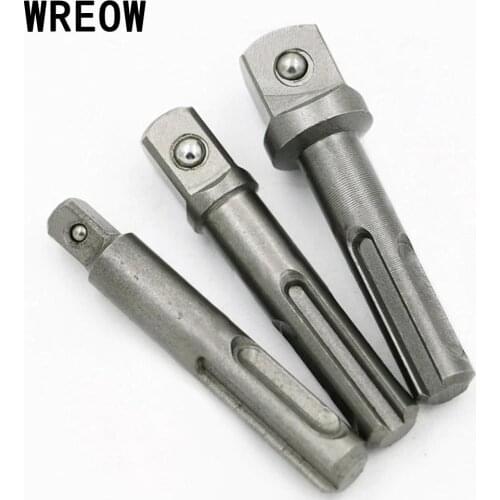 WREOW 3PCS SDS Drill Chuck Adapter Power Extension Socket Driver Tool Drill Chuck Adaptor Set For hammer impact Power drills