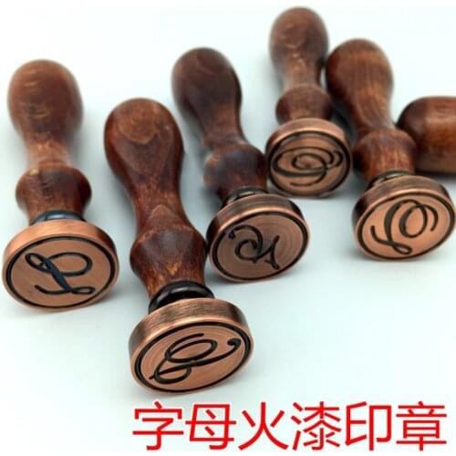 Vintage Copper Head Wooden Handle Wax Ancient Wax Seal Wood Stamp Letter Stamp DIY Envelope Card Wedding Decoration Invitation