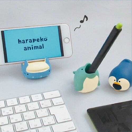 Japan kawaii sealife Dolphin penguin Whale shark phone stand tablet pen holder paperclip storage office ornament figures