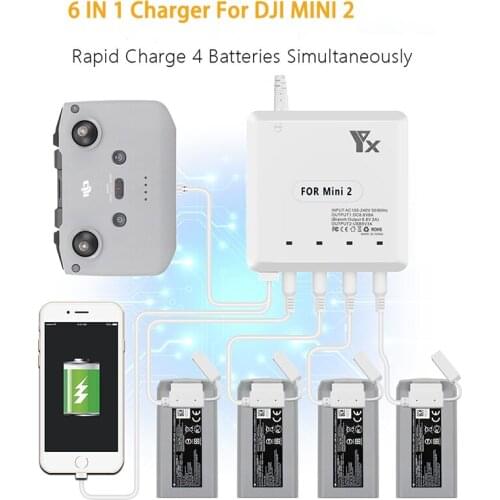 DJI Mini 2 Multi Charger Charge 4 Batteries For 70 Minutes USB port Remote Control Charging For Mini 2 Drone Accessories