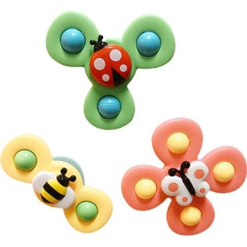 1 Set Spinning Tops Toy Safe Lightweight Plastic Interesting Suction Cup Toy Kids Educational Turntable Spinner Fidget Roller