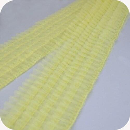 1M Pleated Tulle Mesh Lace Fabric Guipure Craft Supplies 18cm Stack Lace Trim Green Laces Sewing Trimmings Embellishments LX23