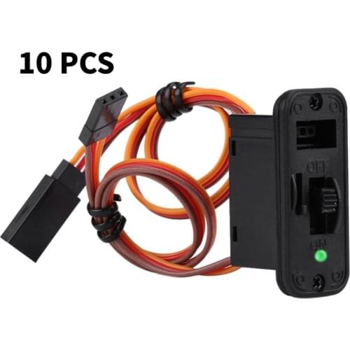 10Pcs/lot RC Switch Connectors with LED Display JR Heavy Duty RC On Off Connectors Accessory RC Switch for Receiver