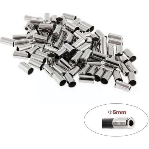 100pcs Cnc 5mm Shift Brake Cable 4mm Bike Derailluer Ring Crimp Housing Inner Tips Line Cap Aluminum Ferrule Outer End Cabl R0i3