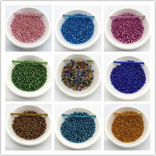 15g/lot 3mm Unreal Color Filled with Silver Rice Beads Charm Czech Glass Seed Beads for Jewelry Making DIY Bracelet Necklace