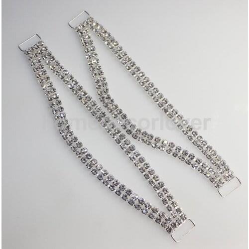 2pcs DIY Craft Diamante Bikini Connector Buckle Apparel Sew Accessory Sliver