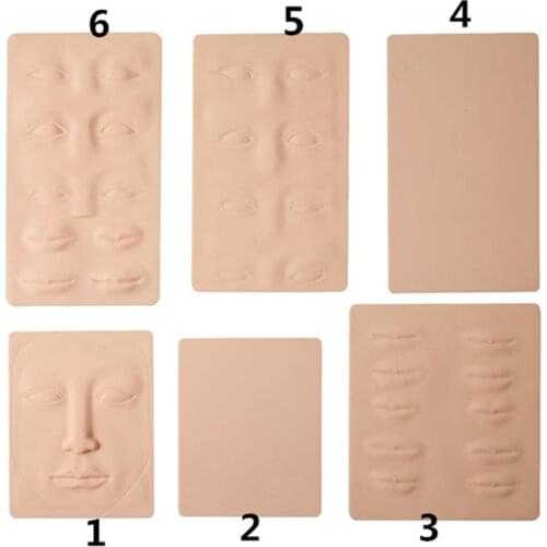 3D Silicone Practice Skin Permanent Makeup Tattoo Training Fake Skin Blank Eye Lips Face for Tattoo