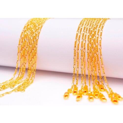 5pcs wholesale gold chain 18kgf figaro chain cheap 16-30 inch chain wholesale stamped 18kgf free shipping suport