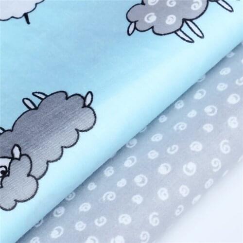 50*40cm 100% Cotton Twill Fabric Pink Blue Sheep Patchwork Tissue Series DIY Handmade Tecido Sewing Dress baby Tilda Doll Cloth